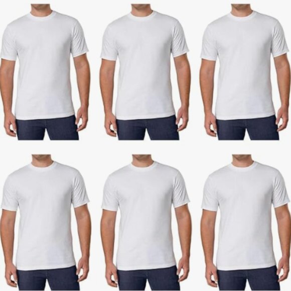 Kirkland Signature Men's Crew Neck Tee Cotton Undershirt T-shirt 6-pack Size XL - Picture 1 of 10